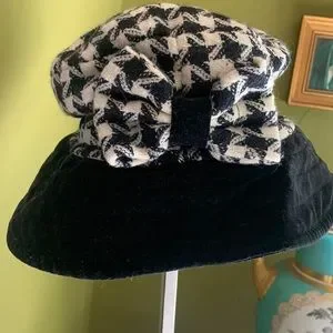Deborah Rhodes Black Straw & Feather Accent Formal Hat With Ribbon Detail Deborah Rhodes Black Straw & Feather Accent Formal Hat With  main image 3
